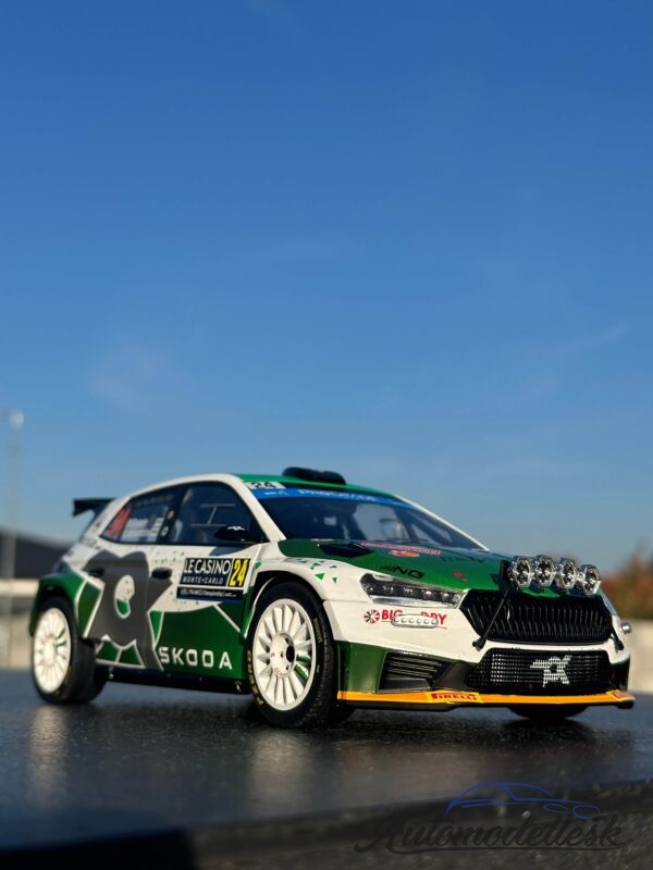 Model auta rally Škoda Fabia Rally2, No.24, Rallye WM, Rally Monte Carlo, 2023