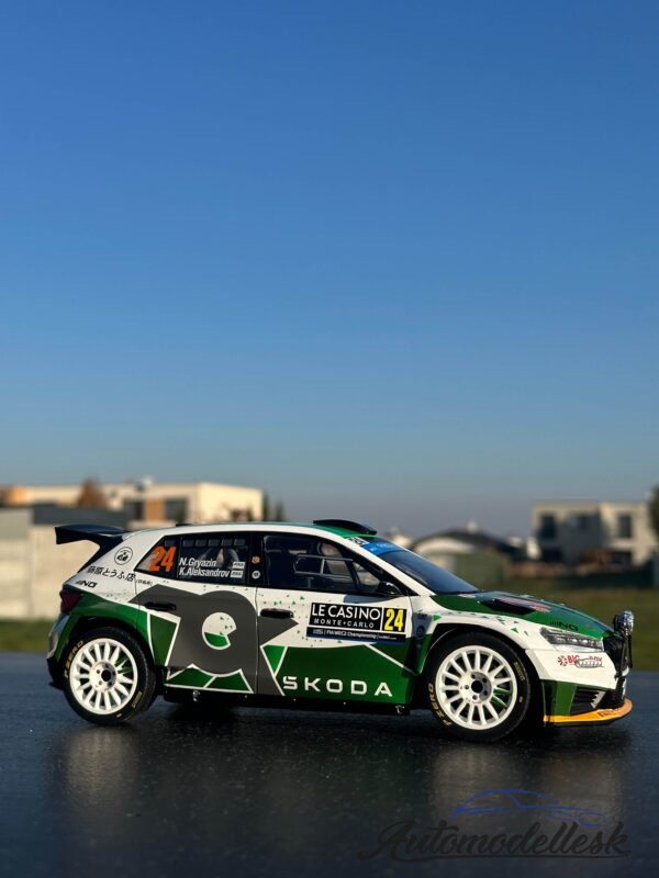 Model auta rally Škoda Fabia Rally2, No.24, Rallye WM, Rally Monte Carlo, 2023