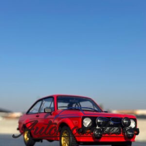 Model auta Ford Escort MK II RS 2000, červená, 1977.