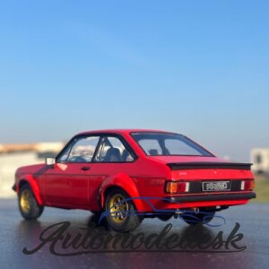 Model auta Ford Escort MK II RS 2000, červená, 1977.