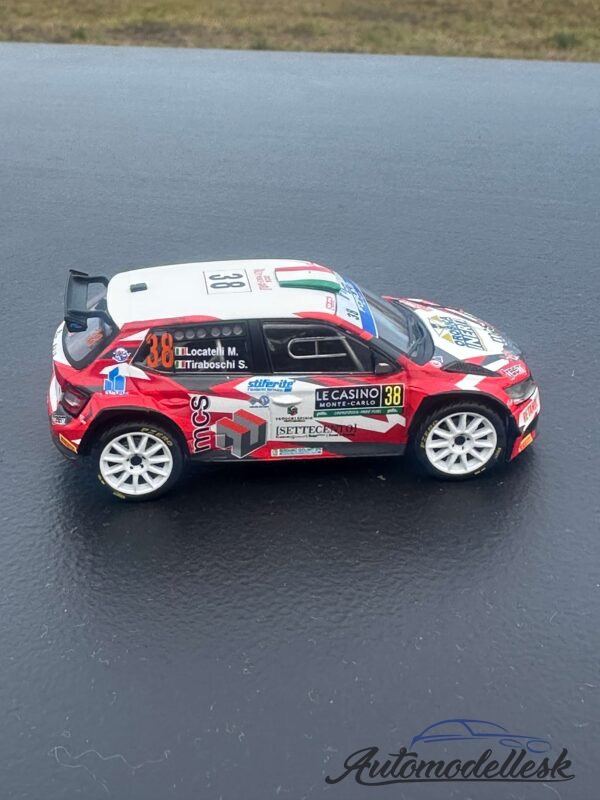 Model auta rally Škoda Fabia Rally2 - Rallye Monte Carlo 2024, No.38, Locatelli - Tiraboschi