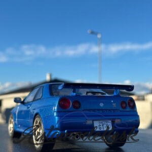 Model auta NISSAN SKYLINE (R34) GT-R BAYSIDE BLUE 1999