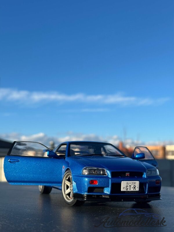 Model auta NISSAN SKYLINE (R34) GT-R BAYSIDE BLUE 1999