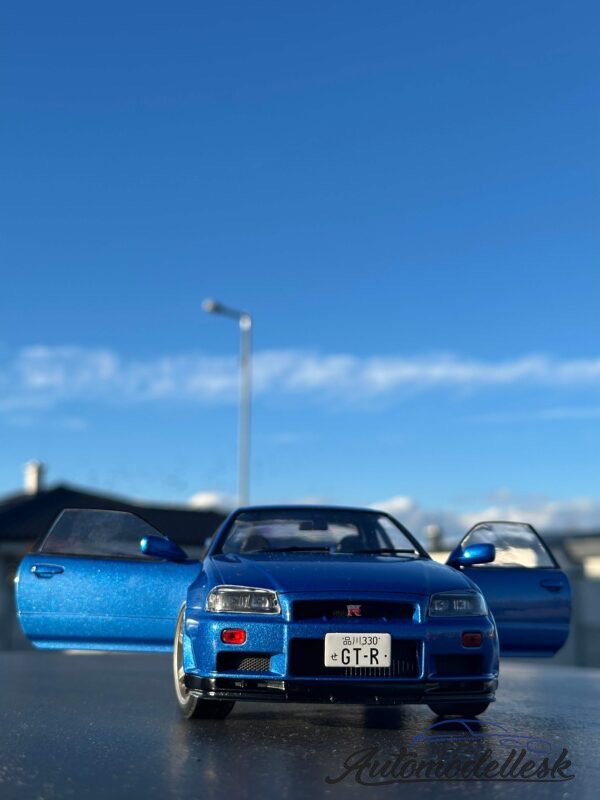 Model auta NISSAN SKYLINE (R34) GT-R BAYSIDE BLUE 1999