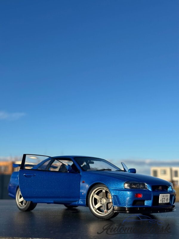 Model auta NISSAN SKYLINE (R34) GT-R BAYSIDE BLUE 1999